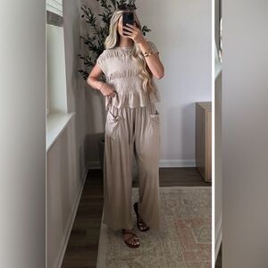 Smocked Wide Leg Set